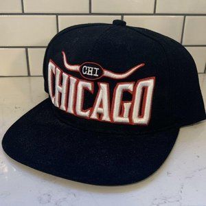 Chicago Bulls Big Bear Snapback Hat Cap Black